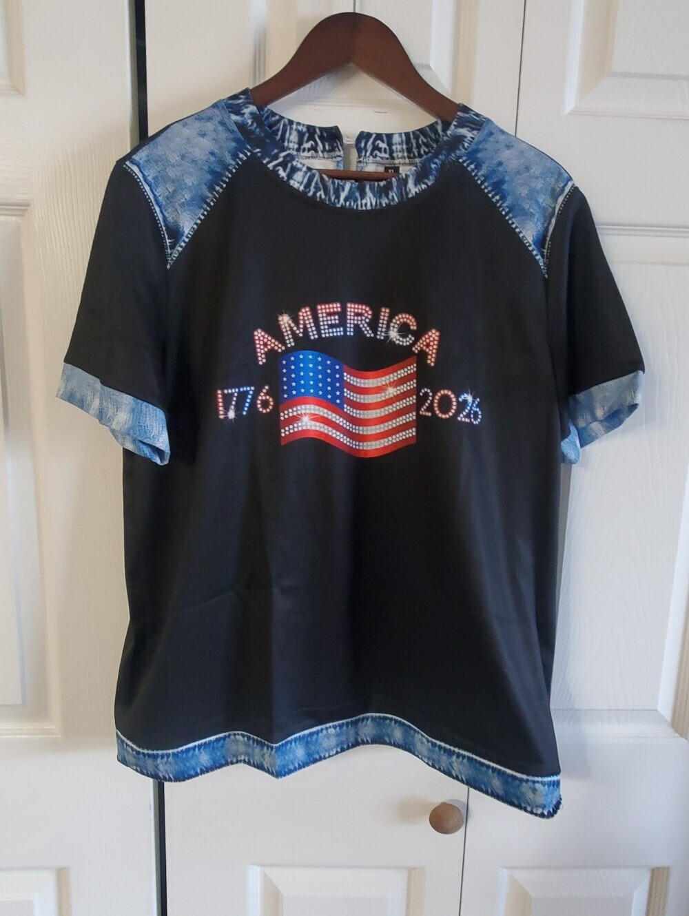 Nwt Bag. Womens Short Sleeve America 4th Of July. Xl